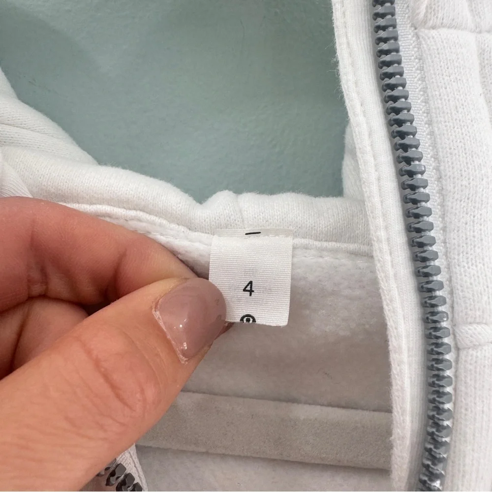 Lululemon Scuba Full Zip Hoodie White 4 - Picture 8 of 11
